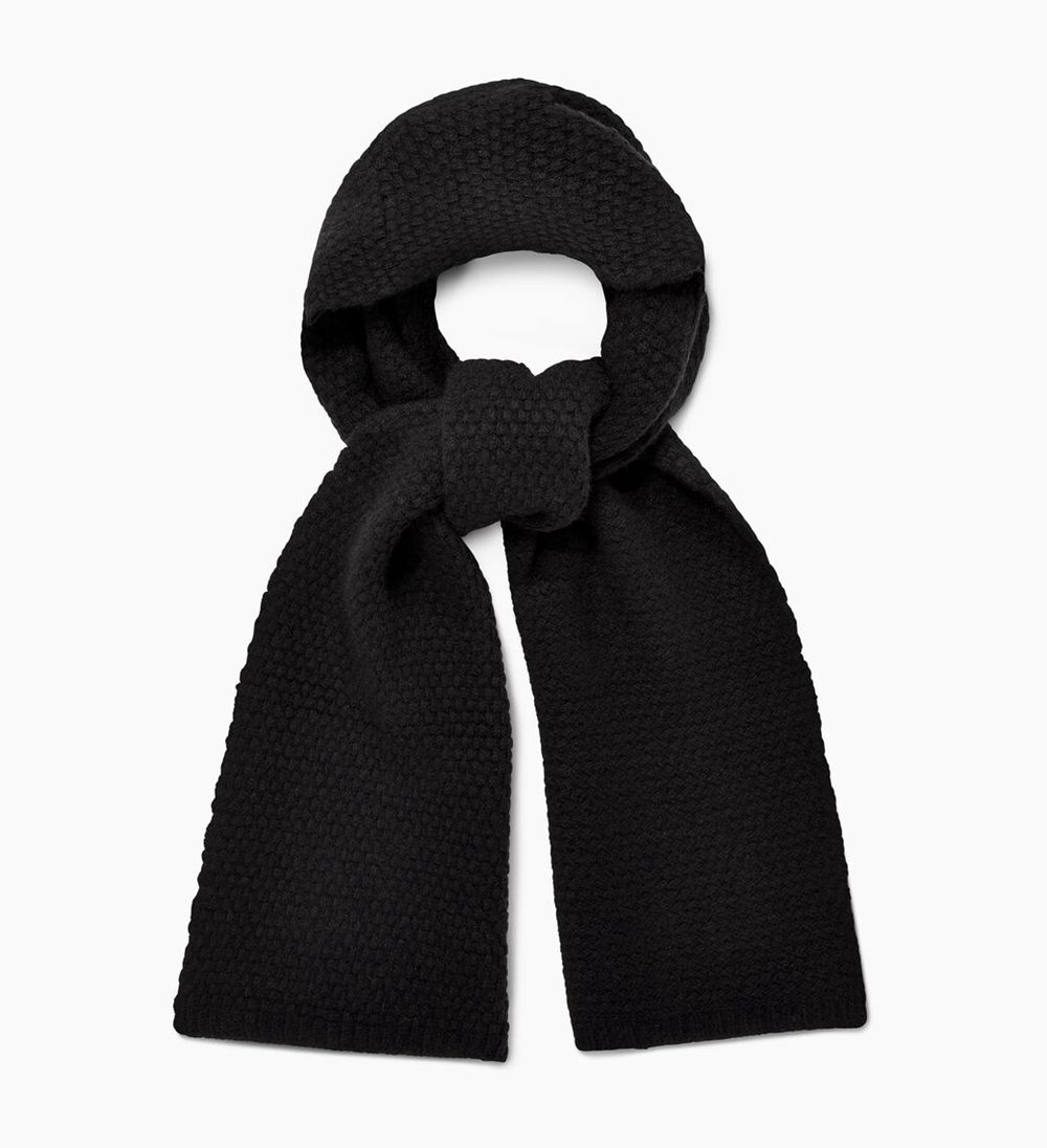 Ugg Hendrix Popcorn Stitch - Mens Scarfs - Black - NZ (5069ZRSGO)